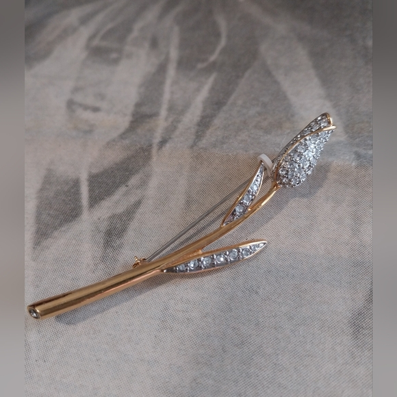 Batler Gold & Silver Leaf Brooch Butler - Picture 9 of 13